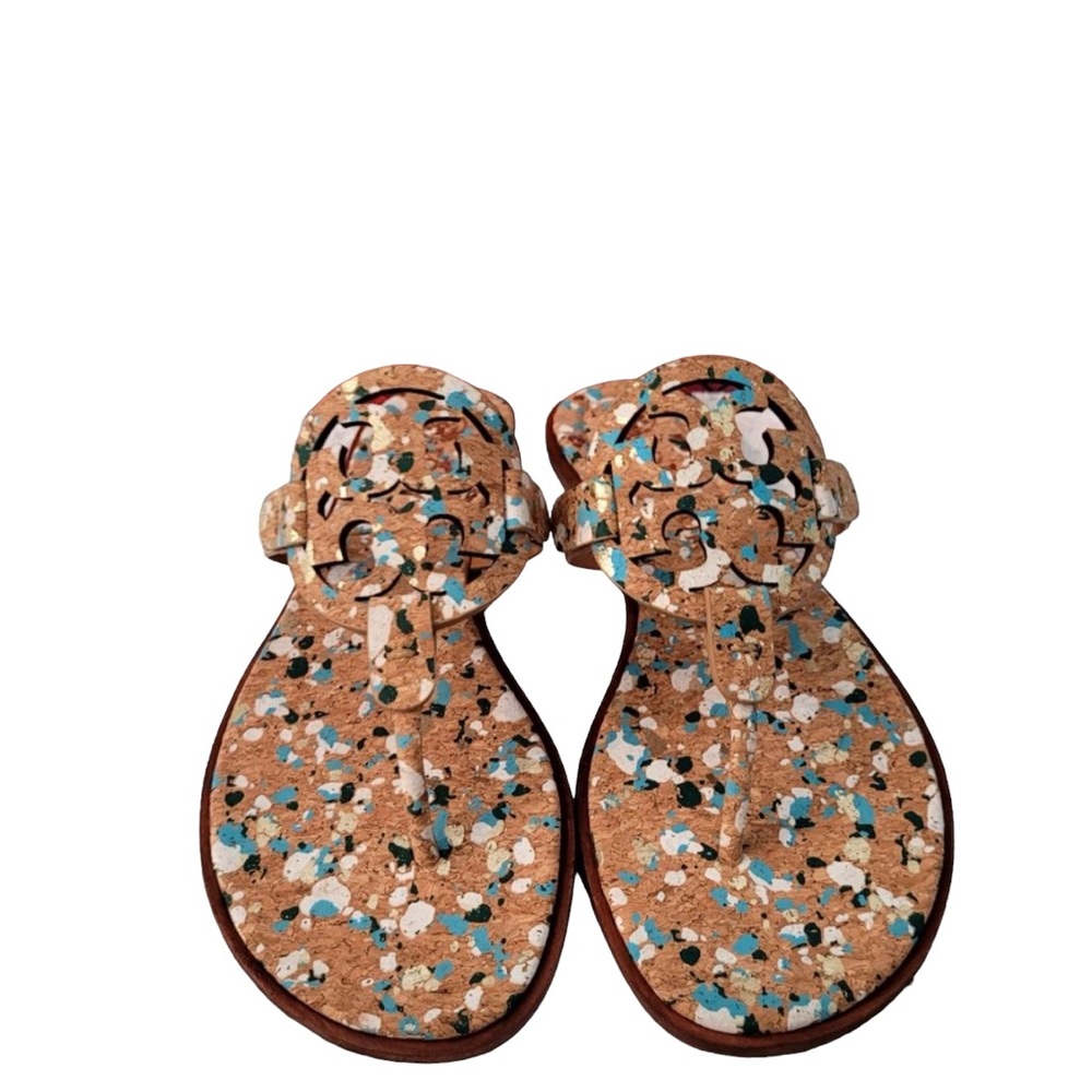 Lovely Tory Burch Miller Floral Summer Sandals Shoes Thongs Flats 8 New in Box - Picture 5 of 7